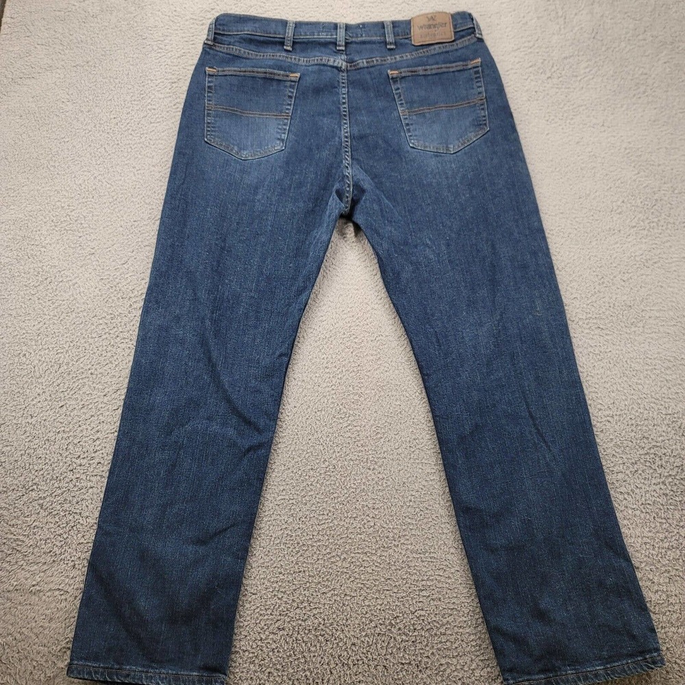 Wrangler Jeans Mens 38x30 Blue Denim ZM100TW Straight Fit Medium Wash - Picture 2 of 16